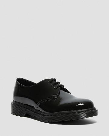 Dr Martens 1461 Made in England Mono Lak Leren Oxford Schoenen Heren Zwart | NL 21KOR